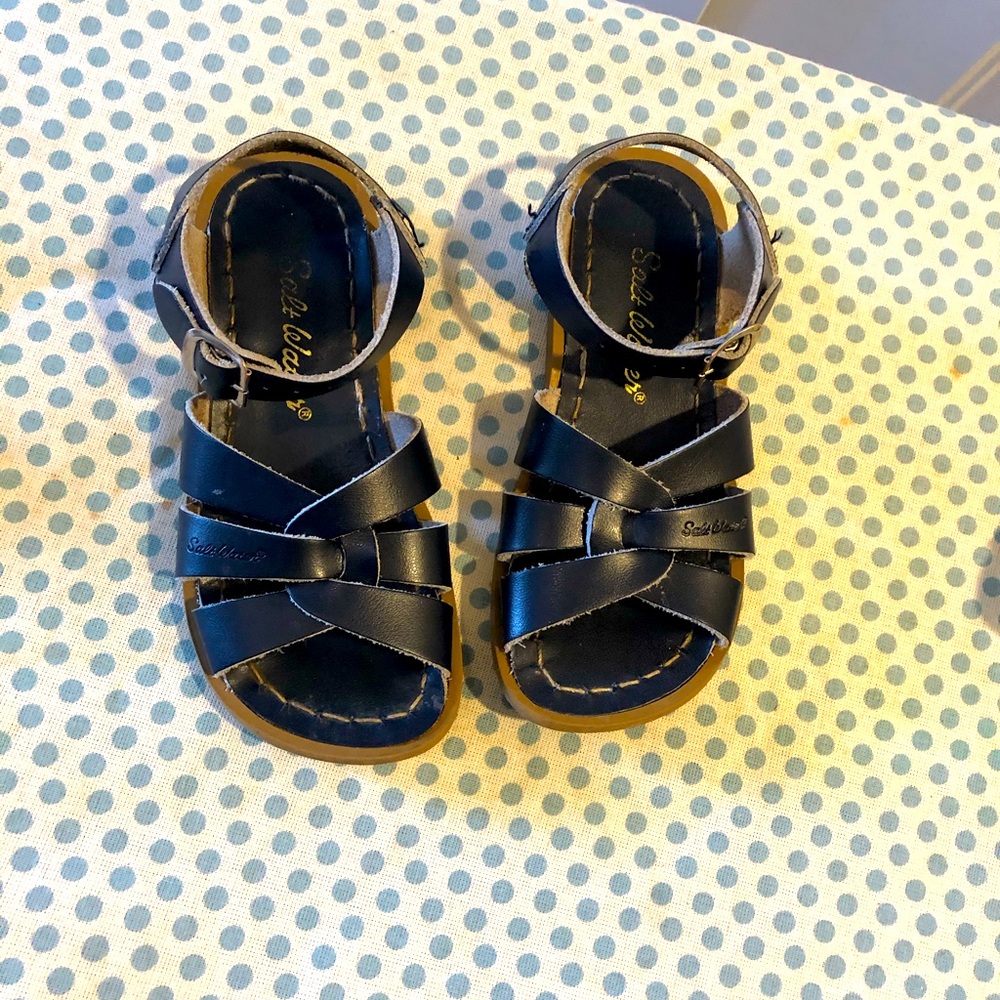 Navy saltwater sandals